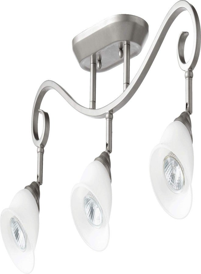 Quorum 3853-3-64 Transitional Three Light Ceiling Mount from Celesta Collection in Pewter, Nickel, Silver Finish, 22.75 inches