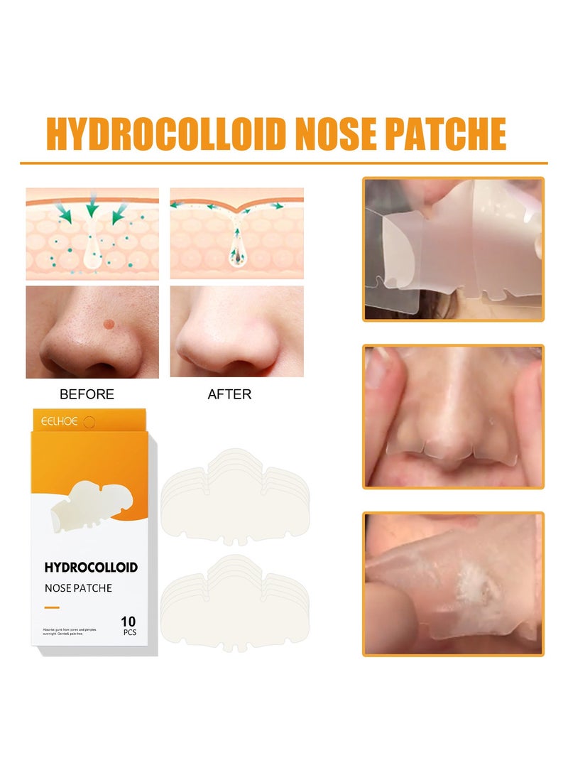 EELHOE Hydrocolloid nose patche,Remove nose blackheads and pimples, clean and shrink pores with nose patches(10 PCS) - Image 4
