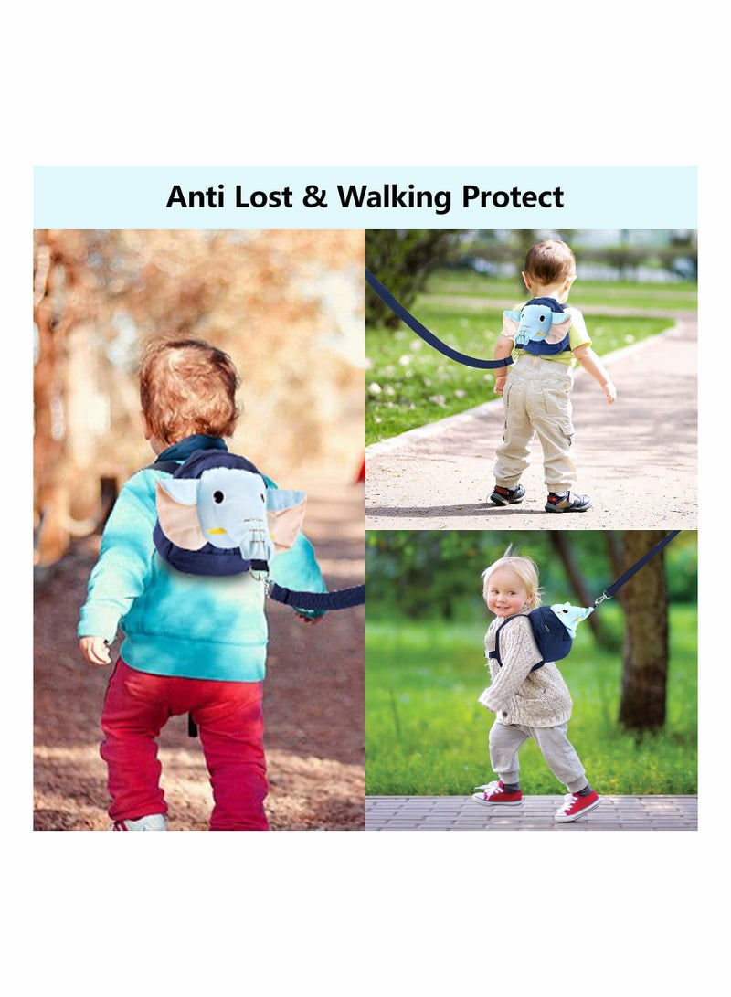SYOSI Toddler Walking Safety Backpack with Leash, Anti Lost Child Backpack with Safety Leash, Cute Child Mini Walking Safety Harness for Airport Travel Kids Baby Children Infant Boys, Blue  - Image 5
