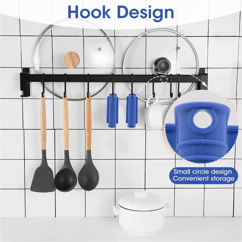 AHIW Silicone Assist Hot Pan Handle Holder Hot Skillet Handle Covers Pot Holder Sleeve Cast Iron Skillets Nonslip Heat Resistant for Enameled Griddles Casserole Frying Pans Cookware(4PACK/Blue) - Image 4