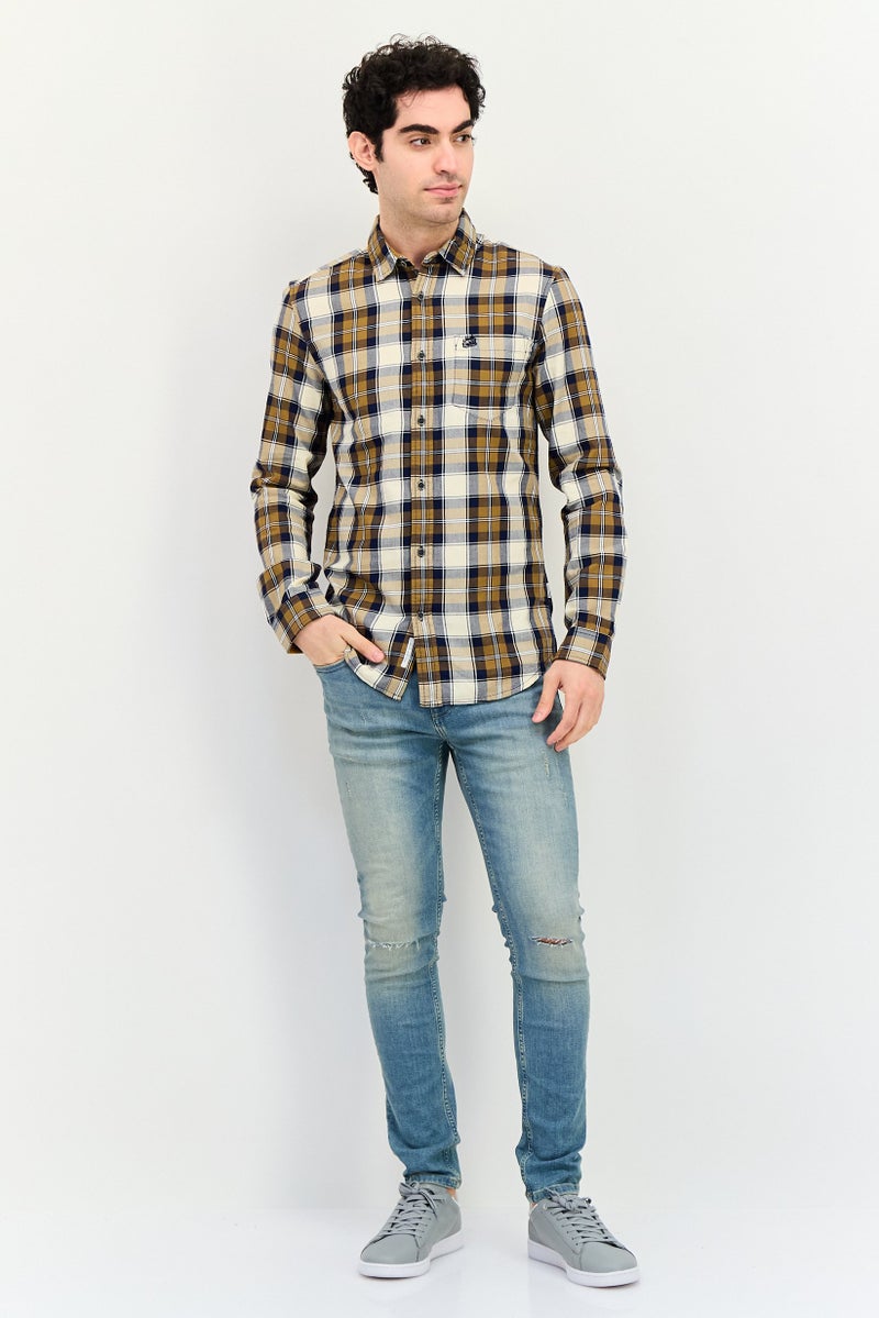 JACK & JONES Men Slim Fit Plaid Long Sleeve Casual Shirt, Multicolor - Image 4