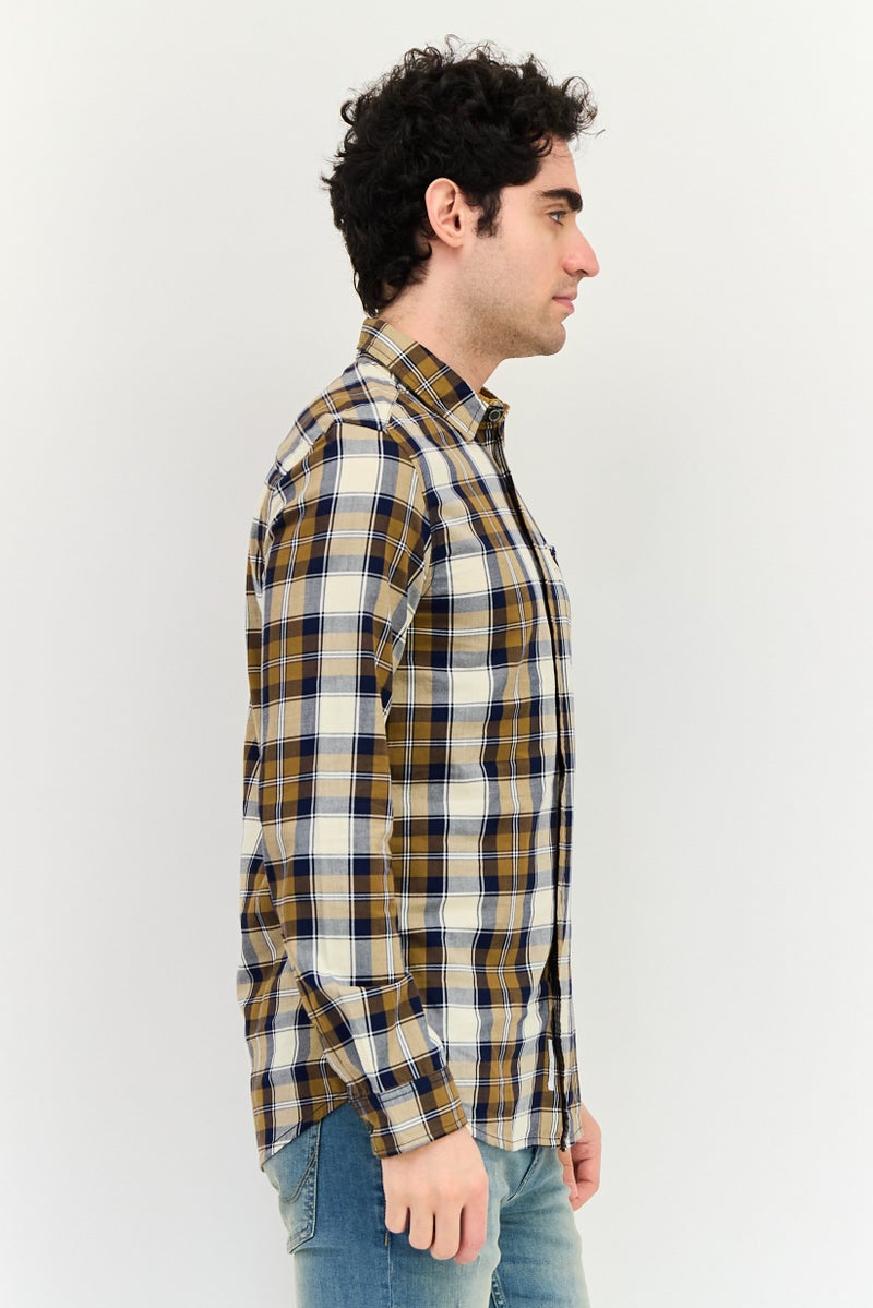 JACK & JONES Men Slim Fit Plaid Long Sleeve Casual Shirt, Multicolor - Image 3