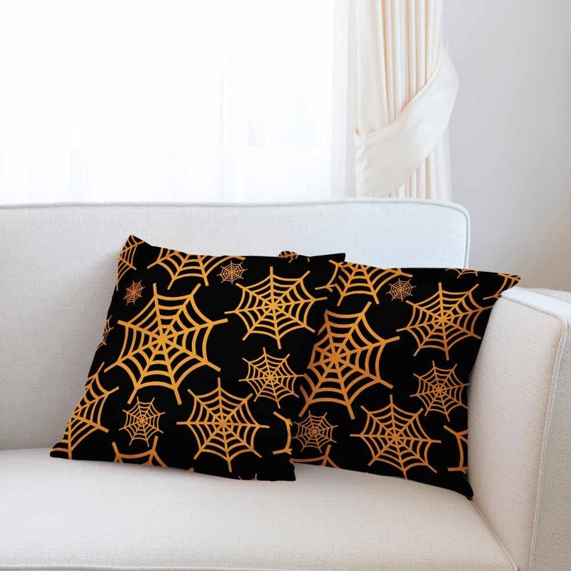 Beabes Beabes Throw Pillow Covers Halloween Spider Web Decor Square Cushion Pillows Cover 18X18 Inch for Men Women for Couch Bedroom Sofa Pack of 2  - Image 4