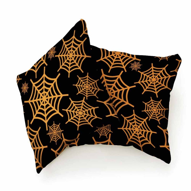 Beabes Beabes Throw Pillow Covers Halloween Spider Web Decor Square Cushion Pillows Cover 18X18 Inch for Men Women for Couch Bedroom Sofa Pack of 2  - Image 2
