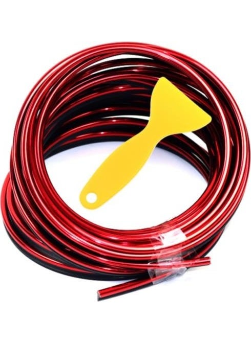 Techmaster Trim Corded New Vehicle Interior Rope Strip Herringbone Nickel Plated 5 Meters Red  - Image 1