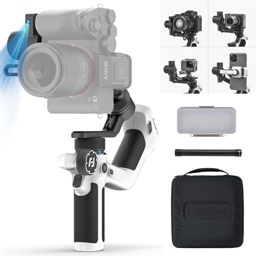 FeiyuTech Official SCORP Mini 2 Kit Gimbal,3-Axis Camera Stabilizer with AI Tracker Fill Light,1,3IN Touch Sreen, for Mirrorless Camera,Smartphone,Action Camera,with Carrying Case,Extension Rod,White - Image 1