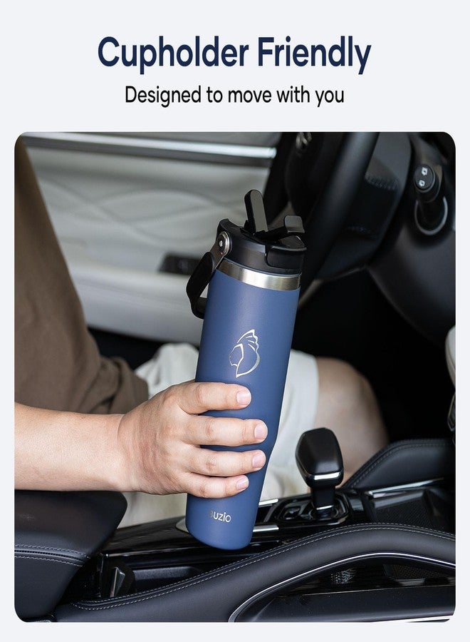 BUZIO 40 oz Tumbler with Handle, Insulated Tumbler with 2-in-1 Lid and Straw, Stainless Steel Vacuum Insulated Iced Coffee Tumbler Cup, Spill-Proof Travel Mug Thermal Cup for Hot and Cold Drinks - Image 3