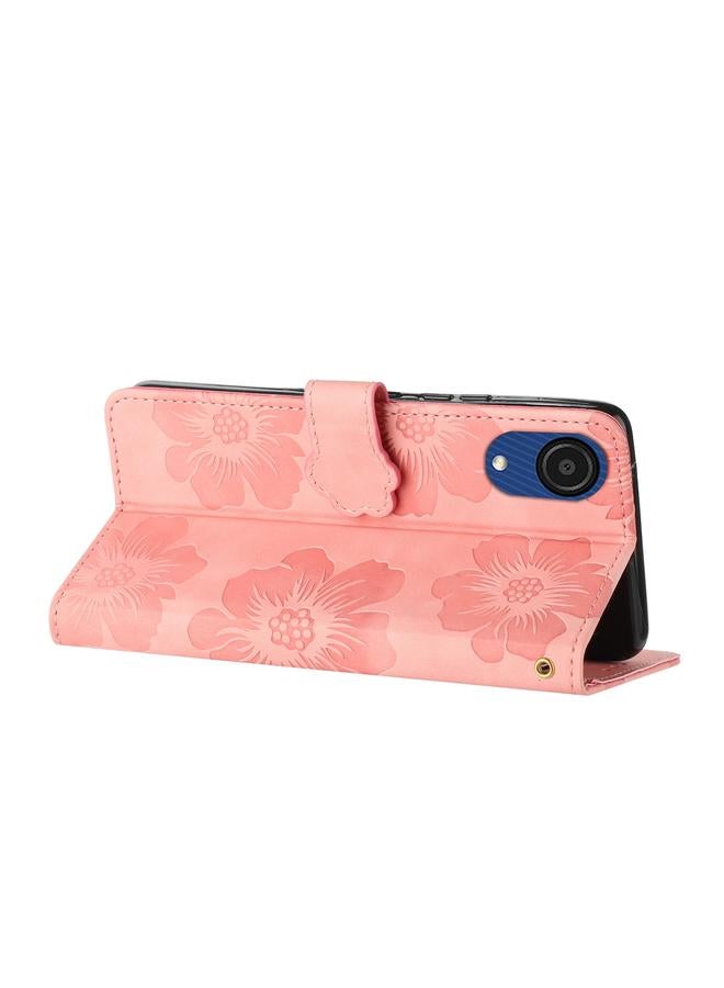 S-TOP Case For Samsung Galaxy A04 Core Flower Embossing Pattern Leather Phone Case - Image 5