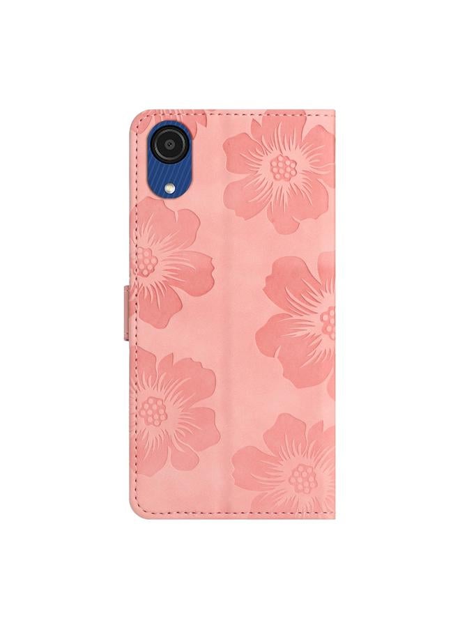 S-TOP Case For Samsung Galaxy A04 Core Flower Embossing Pattern Leather Phone Case - Image 3