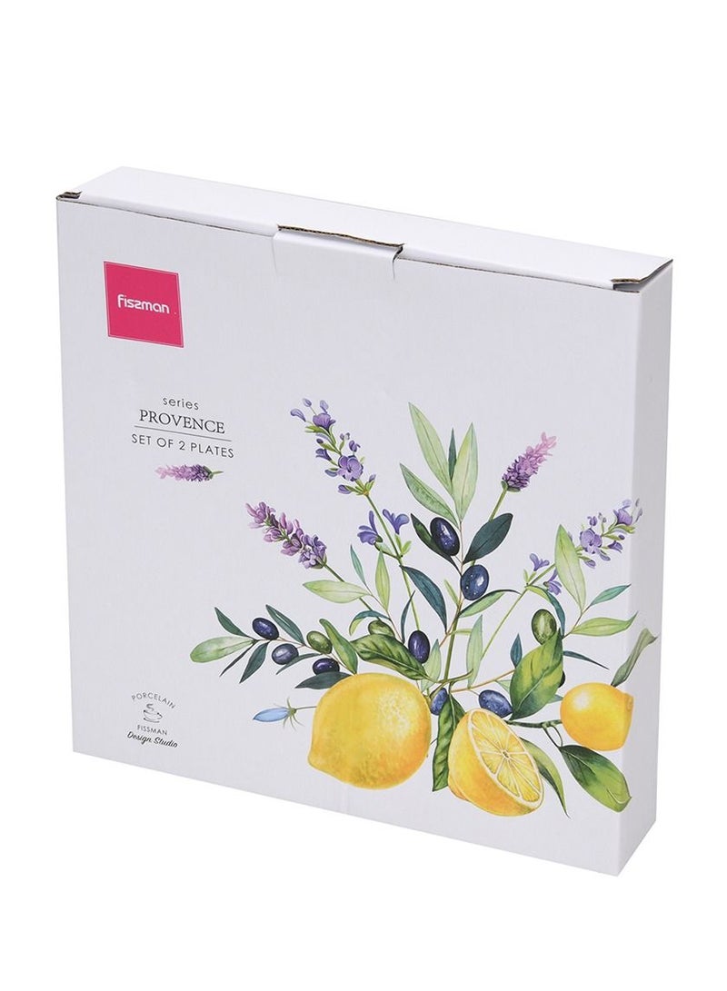 Fissman مجموعة من طبقين للعشاء مقاس 26 سم ليمون بروفانس، طبق بورسلين للتقديم، الأطباق الرئيسية والوجبات، آمن للاستخدام في الميكروويف والفرن وغسالة الأطباق، مقاوم للخدش، أدوات مائدة المطبخ - Image 5