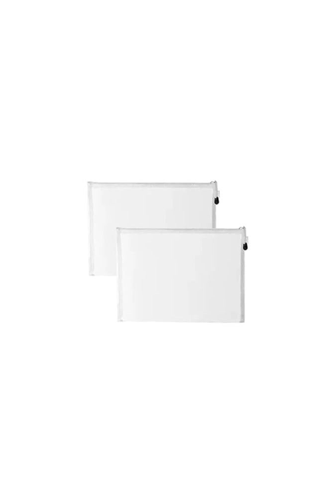Waterproof Mesh File Holder – Durable Zipper, A4 Size, White Color, Ideal for Papers, School, and Office - Image 4