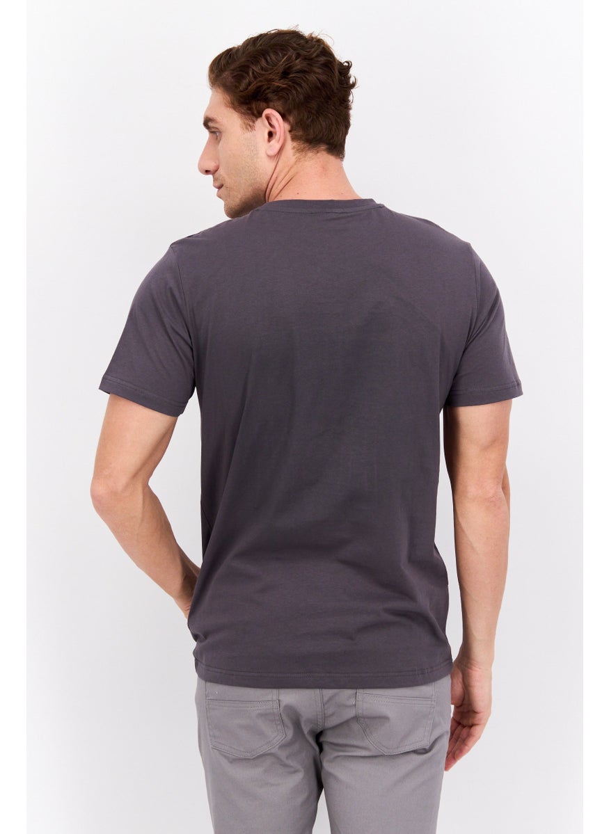 ELVIS Men Crew Neck Short Sleeves Graphic Print T-Shirt, Charcoal Combo  - Image 2