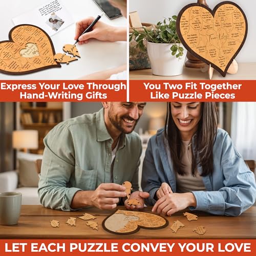 Stofinity 9 Year Anniversary Pottery Gifts For Him Her Happy 9th Anniversary Wedding Gifts For Husband Wife Willow Gift For 9 Years Wood Heart Puzzle - Image 3