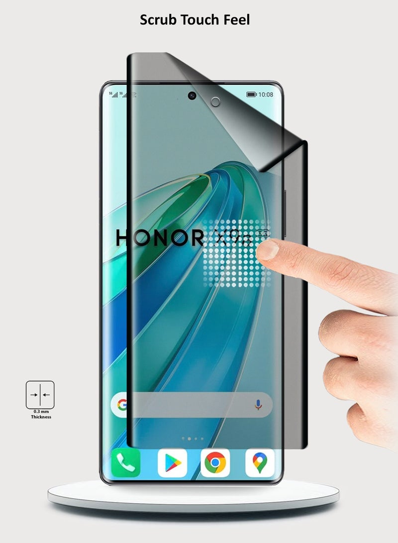 Wtech Honor X9a 5G 2023 - Nano Ceramic Privacy Full Glue Full Cover Matte Flexible Screen Protector (MSCNMP) - Clear/Black - Image 3