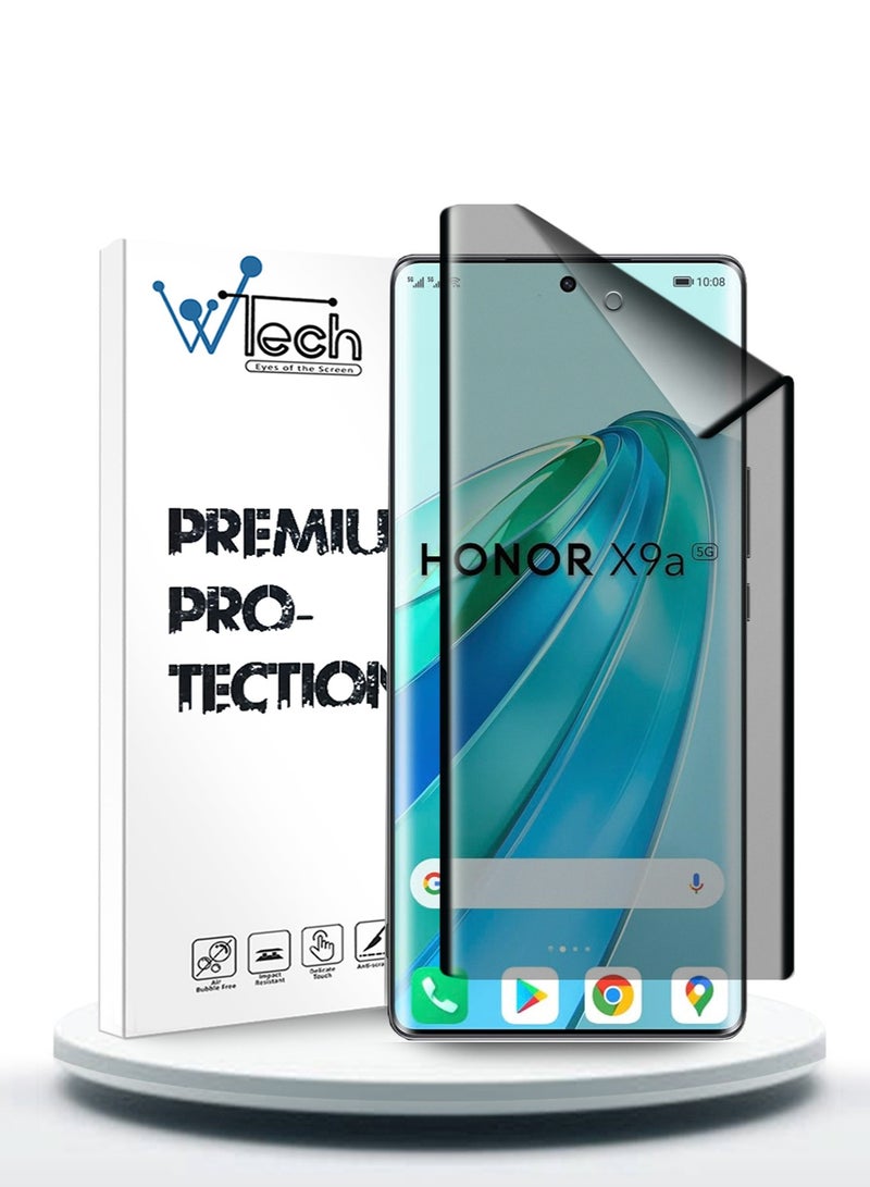 Wtech Honor X9a 5G 2023 - Nano Ceramic Privacy Full Glue Full Cover Matte Flexible Screen Protector (MSCNMP) - Clear/Black - Image 1