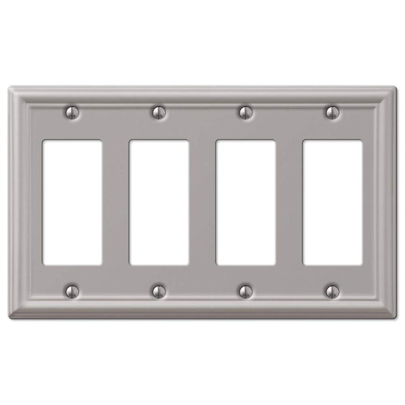 Amerelle 149R4BN Chelsea Steel Quad Rocker-GFCI Wallplate, Brushed Nickel - Image 4