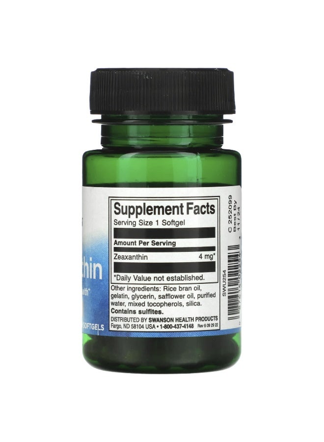 Swanson, Zeaxanthin, 4 mg, 60 Softgels - Image 2