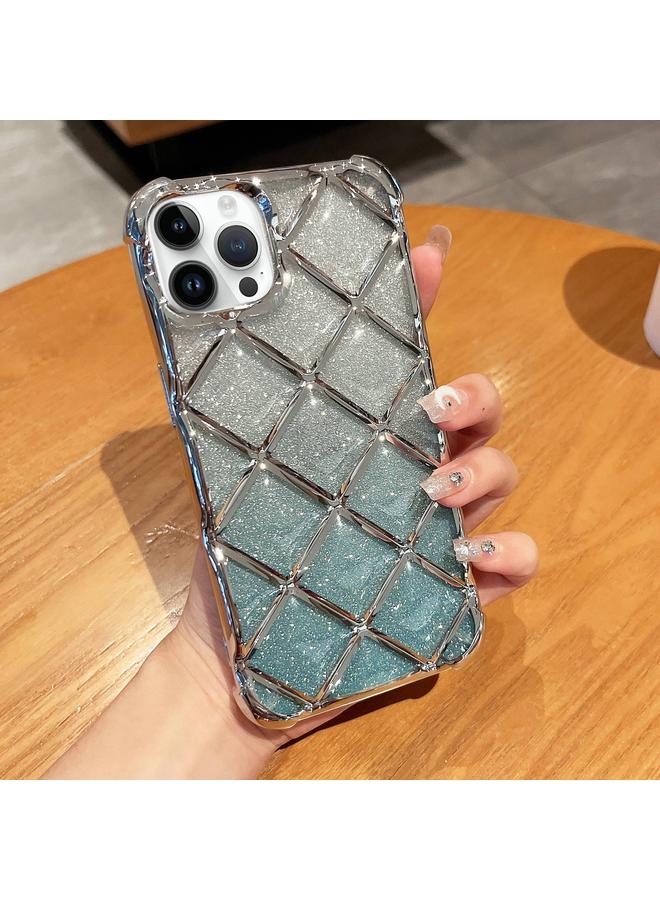 زبون جراب لهاتف iPhone 13 Pro، جراب هاتف من الورق اللامع بنقش ليزري ثلاثي الأبعاد على شكل شبكة ألماس - Image 1