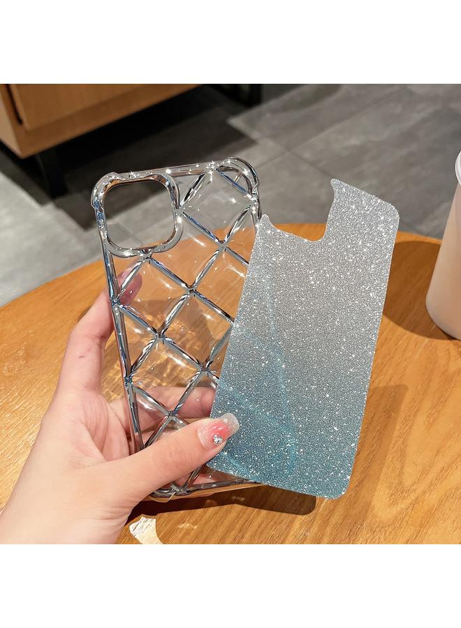 زبون جراب لهاتف iPhone 13 Pro، جراب هاتف من الورق اللامع بنقش ليزري ثلاثي الأبعاد على شكل شبكة ألماس - Image 3