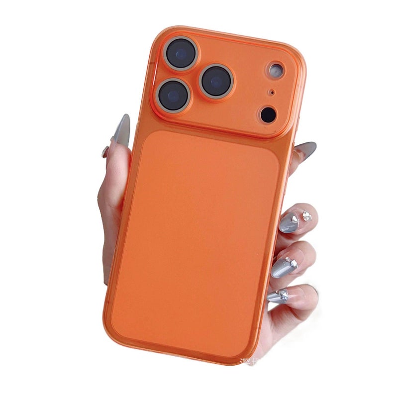 غطاء واقي بTPU لـ iPhone 15 / 15 Plus / 15 Pro / 15 Pro Max باللون برتقالي مضاد للانزلاق من مادة TPU مع ملمس غير لامع وحماية عدسة مع مقاوم للصدمات مع قبضة مضادة للانزلاق - Image 1