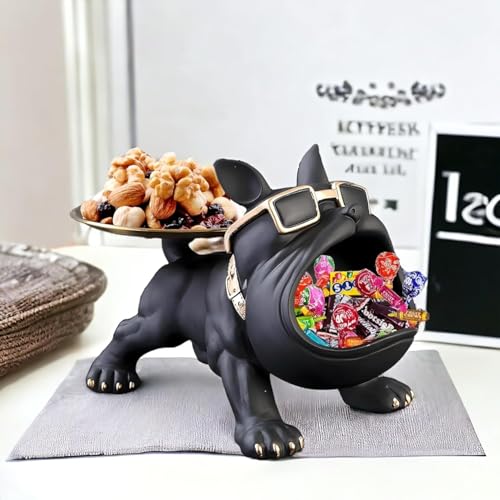 SkyKey French Bulldog Resin Storage Tray Figurine – Multi-Functional Decorative Organizer for Keys, Wallet, Phone, Candy, Remote – Funky Dog Sculpture with Tray for Home & Office Décor - Image 4