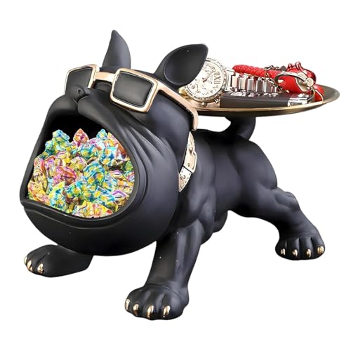 SkyKey French Bulldog Resin Storage Tray Figurine – Multi-Functional Decorative Organizer for Keys, Wallet, Phone, Candy, Remote – Funky Dog Sculpture with Tray for Home & Office Décor - Image 5