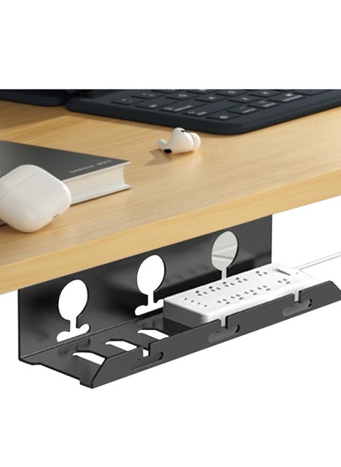Under Desk Cable Management Tray, Metal Cord Storage Tray with Hollow Bottom Design, Desk Cable Management Box for Office, Home