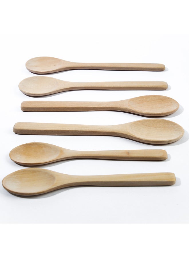 Mini Wooden Spoons Unpainted Lotus Wood Spoons Text Logo Engraving Honey Jam Dinnerware Activity Gifts-Color:No. 15 Painted Small Round Deep Mouth 13 * 3cm  - Image 5
