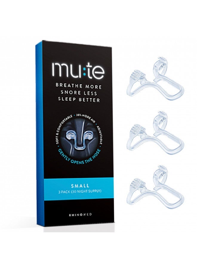 Rhinomed Mute Nasal Dilator for Snoring Relief – Anti-Snore Nose Vents for Better Sleep, Improves Airflow, Reusable & Adjustable, Medical-Grade Material, Comfortable Fit – 3-Pack Small by Rhinomed - Image 1