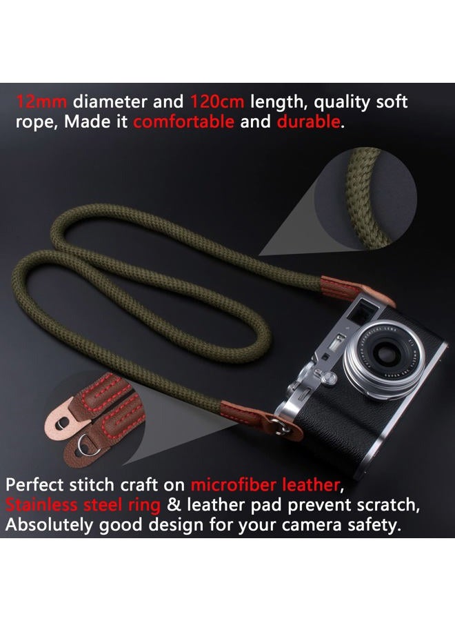 VKO 120cm Camera Strap, Soft Camera Strap Neck Shoulder Strap for Mirrorless DSLR SLR Camera Green - Image 5