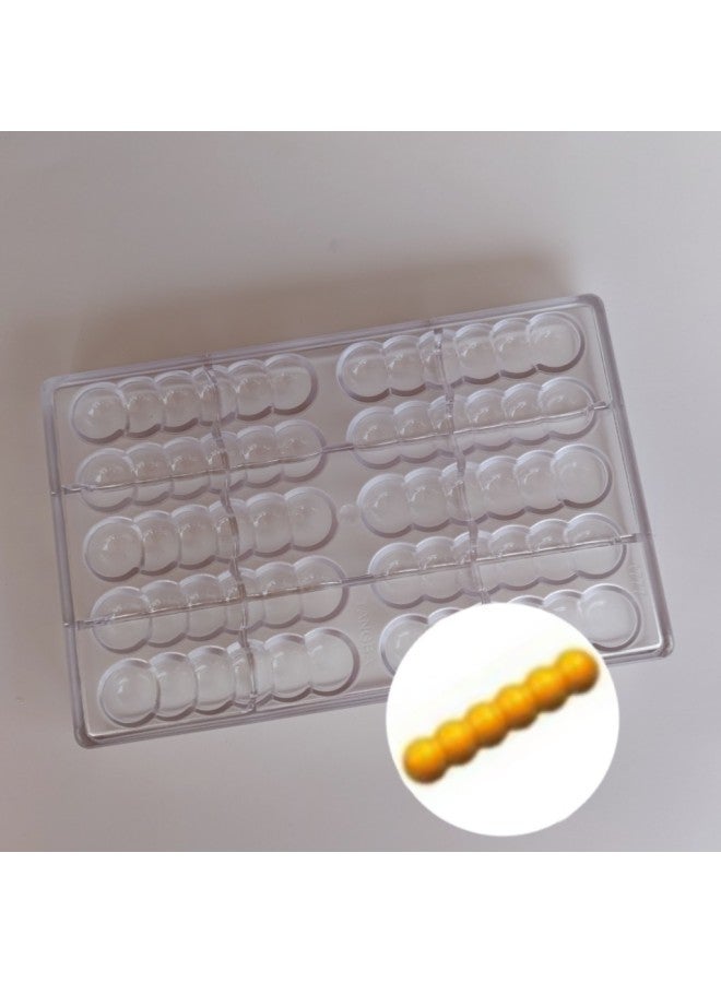 Semicircle Caterpillar Shape Chocolate Mold PC Plastic Chocolate Hemispherical Candy Mold Long Bar Cake Baking-Color:Semicircular Gourd Chocolate Mold - Image 4