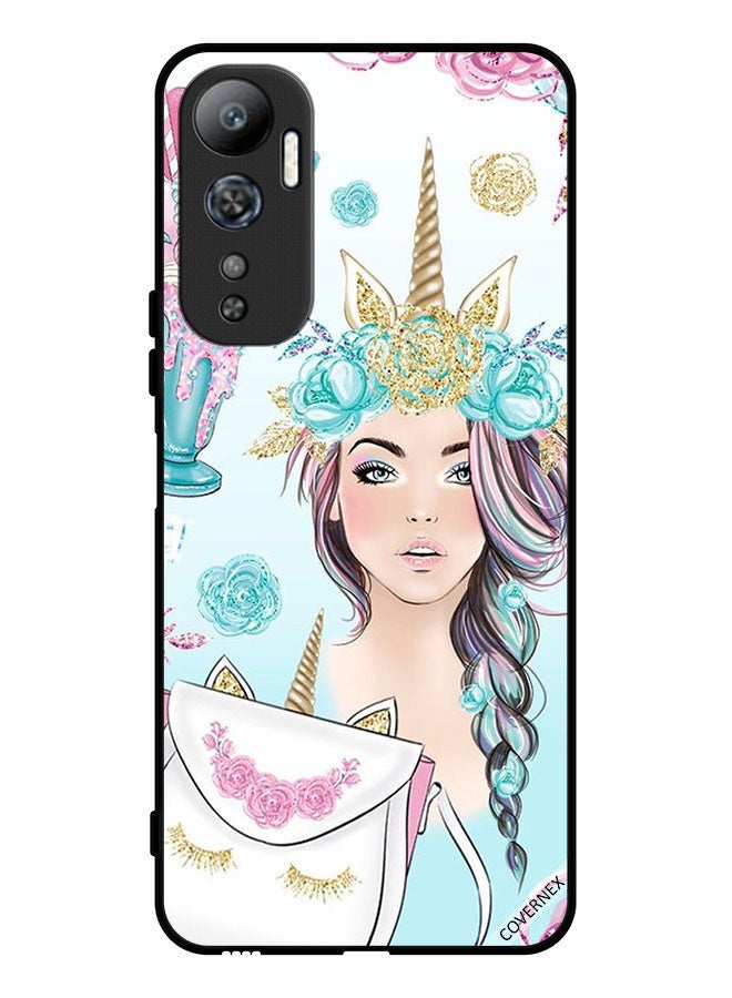 Covernex Protective Case Cover For Infinix Hot 20 4G Eyelashes On Bag & Unicorn Girl - Image 1