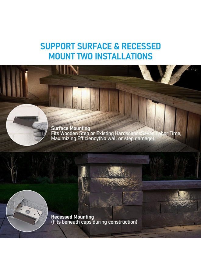 LEONLITE 8-Pack Classic Series 4 Inch Hardscape Lighting Low Voltage LED, Retaining Wall Lights, LED Landscape Lights, 12V LED Paver Lights, 0.5W Landscape Step Lights, 5000K Daylight, ETL - Image 3