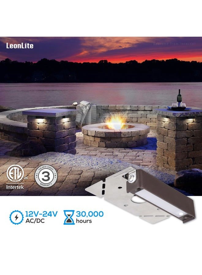 LEONLITE 8-Pack Classic Series 4 Inch Hardscape Lighting Low Voltage LED, Retaining Wall Lights, LED Landscape Lights, 12V LED Paver Lights, 0.5W Landscape Step Lights, 5000K Daylight, ETL - Image 5