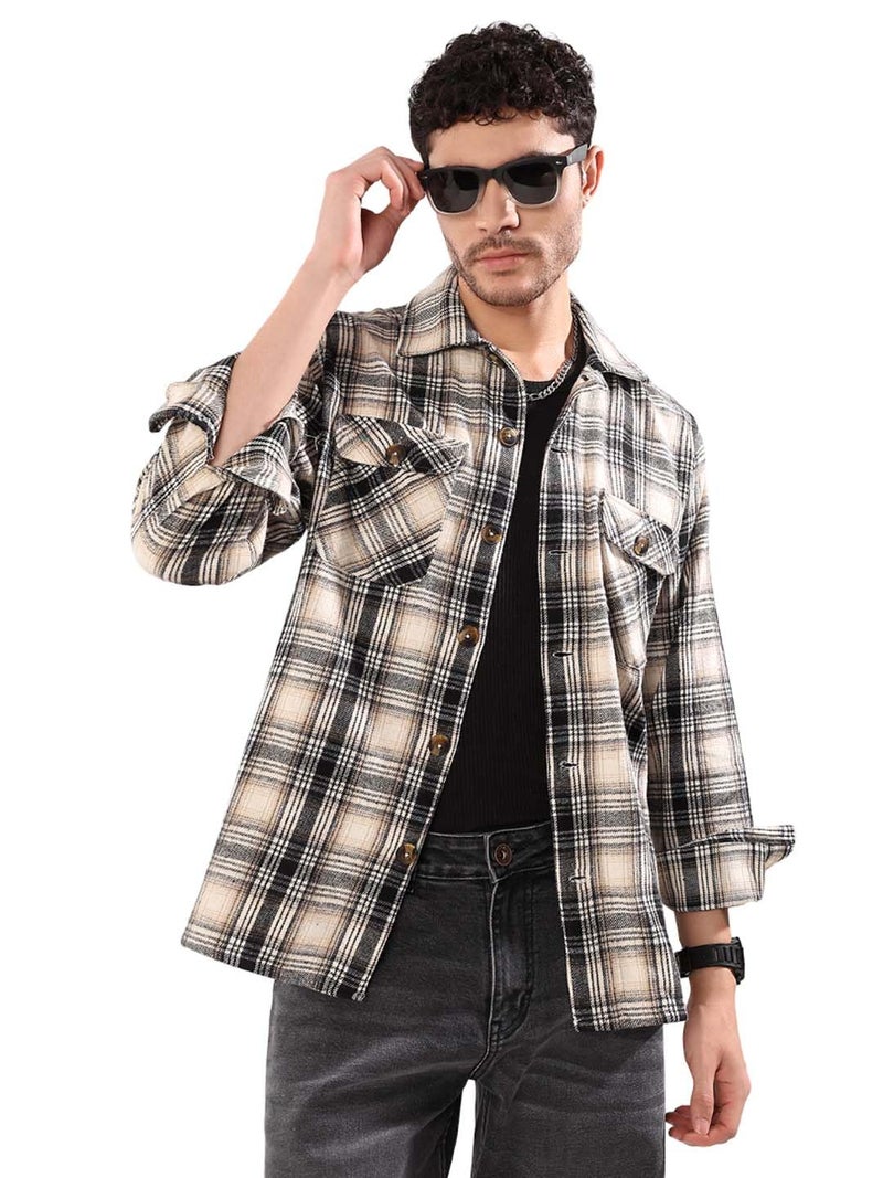 KOTTY Men’s Casual Wear Textured Fabric Shacket-(KOTTYMENSSHACKET03S) - Image 1