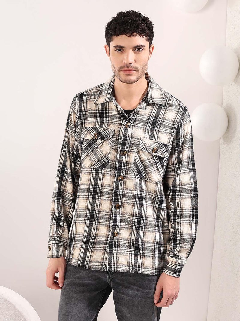 KOTTY Men’s Casual Wear Textured Fabric Shacket-(KOTTYMENSSHACKET03S) - Image 4