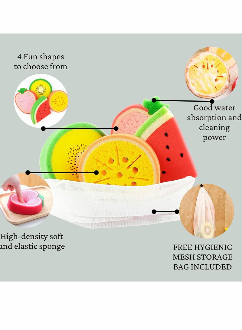 Excefore Bath Sponges for Kids - Set of 4 Extra Large Fun Kid Bath Toys Sponges, Bath Scrubbie, Bath Sponge Loofah, Kids Fun Shower Time Sponges for Children Boys and Girls - Image 2