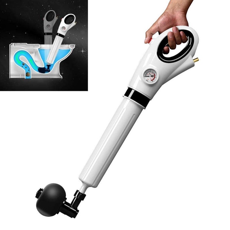 PURAM PURAM Drain Clogs Air Pressure Plunger White Versatile Pipeline Dredge Opener Blaster for Toilets Shower Sinks Unclog Remover Equipment with Hand Floor Pump - Image 1