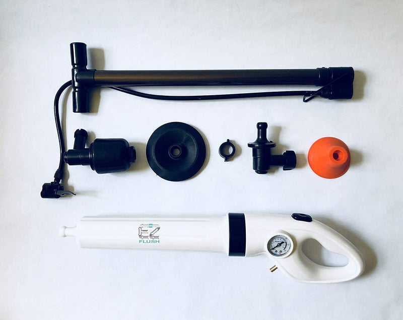 PURAM PURAM Drain Clogs Air Pressure Plunger White Versatile Pipeline Dredge Opener Blaster for Toilets Shower Sinks Unclog Remover Equipment with Hand Floor Pump - Image 3