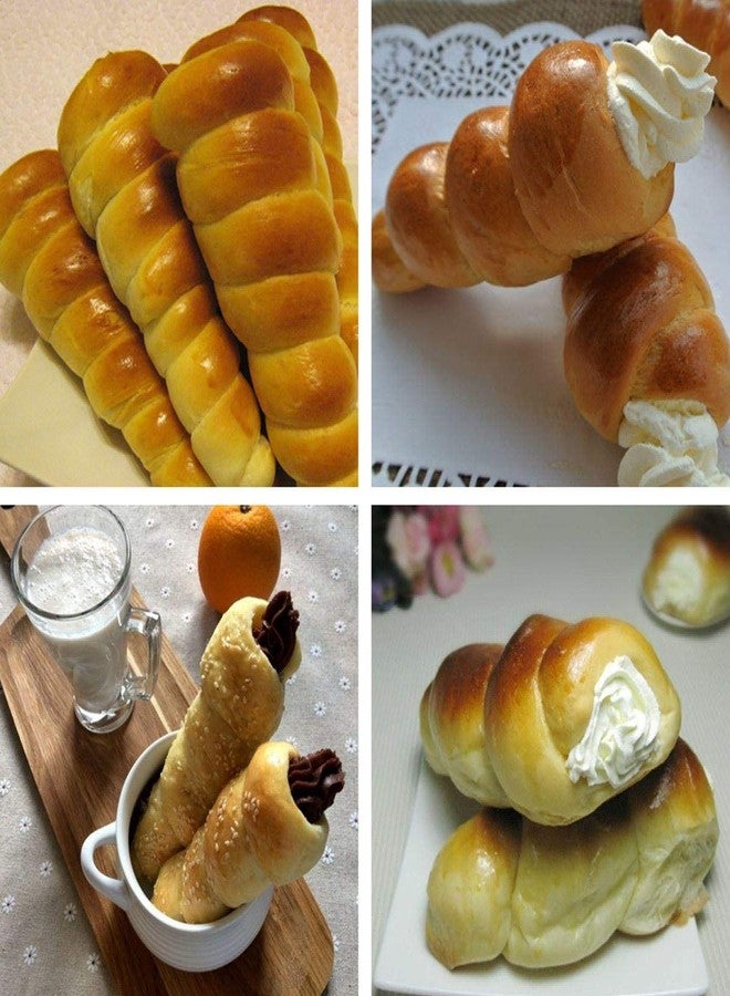 VolksRose Cream Horn Cones Molds, 30 PCS Stainless Steel Large Screw Croissant Shell Cannoli Form Waffle Cone Pancake DIY Tubes Cream Roll Pastry Making Tool for Dessert Spiral Bread Baking, 5 INCH - Image 5