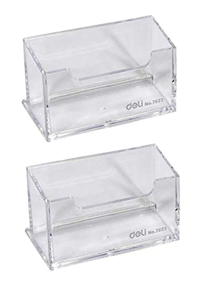 Deli Clear Acrylic Business Card Holder Pack Of 2 - Image 1