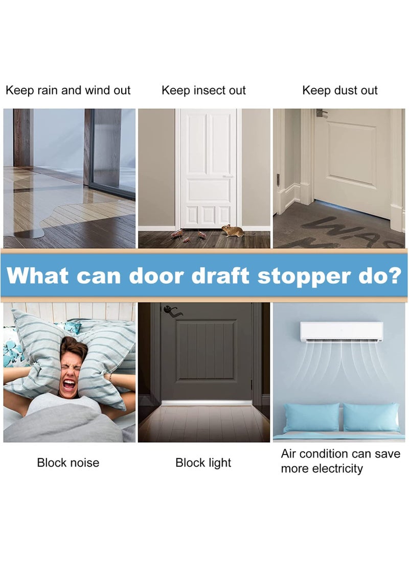Generic Door Draft Stopper, 120 cm Length Under Door Seal, Door Sweep for Exterior & Interior Doors, Door Bottom Draft Blocker Dust and Noise Insulation Weather Stripping Draft Guard Insulator, Black  - Image 5
