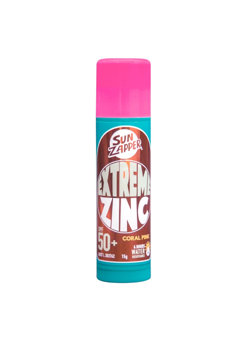 Sun Zapper - Sun Zapper (Coral Pink) Extreme Zinc Stick - Pink Colour Mineral Sunscreen Stick SPF50+ UVA/UVB+ Unbeatable Sun Protection Sunblock, Sun Cream Made in Australia - Image 1