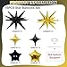 Froova Black and Gold Star Balloons 22in Large Star Balloons Foil 10in 4Pointed Pentagram Balloon for Graduation Retirement New Year Birthday Party Decorations - Image 4