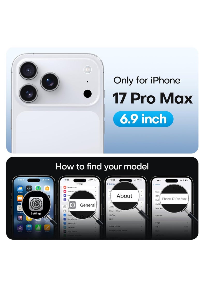 بورتوني جراب iPhone 17 Pro Max من السيليكون السائل المقاوم للصدمات مع بطانة من الألياف الدقيقة وحواف كاميرا مرتفعة لهاتف iPhone 17 Pro Max مقاس 6.9 بوصة - Image 2