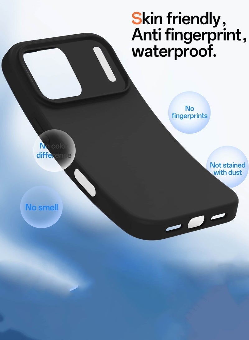 بورتوني جراب iPhone 17 Pro Max من السيليكون السائل المقاوم للصدمات مع بطانة من الألياف الدقيقة وحواف كاميرا مرتفعة لهاتف iPhone 17 Pro Max مقاس 6.9 بوصة - Image 5