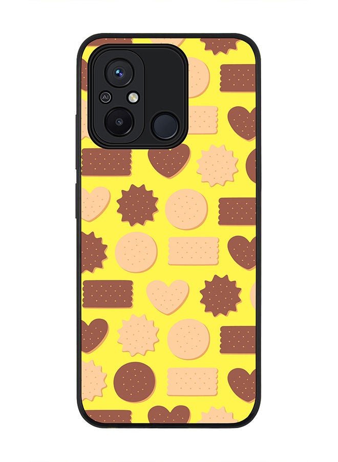 Stylizedd Rugged Black edge case for Xiaomi Redmi 12C 4G, Slim fit Soft Case Flexible Rubber Edges Anti Drop TPU Gel Thin Cover -  Hearty Biscuits  - Image 1