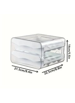 Hihonor Double Drawer Storage Box, Stackable Egg Storage Tray, Shockproof and Drop-Proof Food Storage Container, 32 Capacity, Suitable for Refrigerator, Cabinet and Shelf, Kitchen Storage and Storage Reusable Box, White  - Image 5