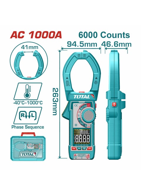 Clamp Meter | 1000A True RMS AC/DC Multimeter with VA Display & Inrush Detection