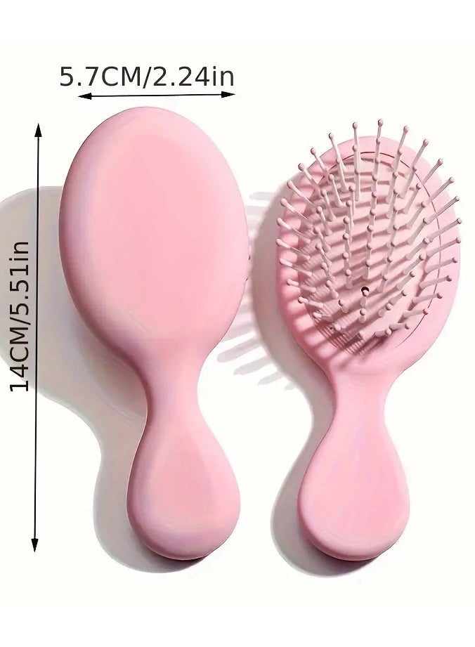 Ucanbe 2pcs Portable Mini Air Cushion Hair Brush - Soft Nylon Bristles for Wet & Dry Hair, Ideal Travel Companion, Perfect Christmas Stocking Gift - Image 3